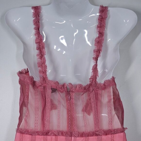 NBD Ahlani Blush Pink Sheer Layered Mesh Ruffle Mini‎ Dress Sleeveless Women S - Picture 13 of 14